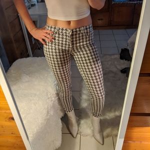Zara houndstooth skinny jeans